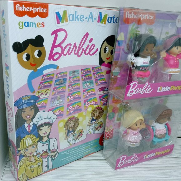 Fisher-Price Barbie Make a Match Game & Barbie Little People Figures - Picture 3 of 3